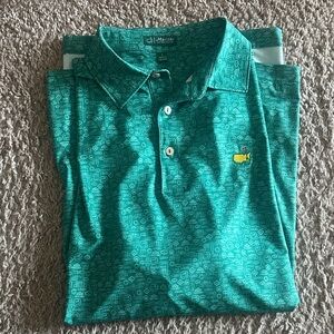 Peter Millar Masters Green Polo with Embroidered Logo